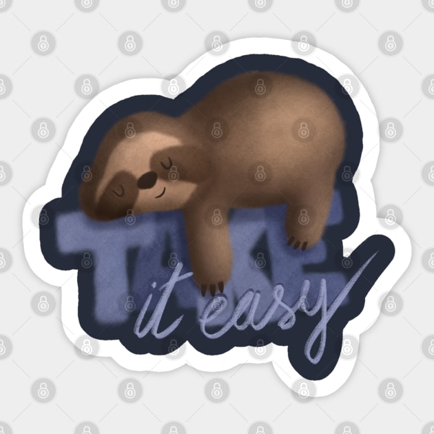 Take it easy Sloth Sticker by janaamilo